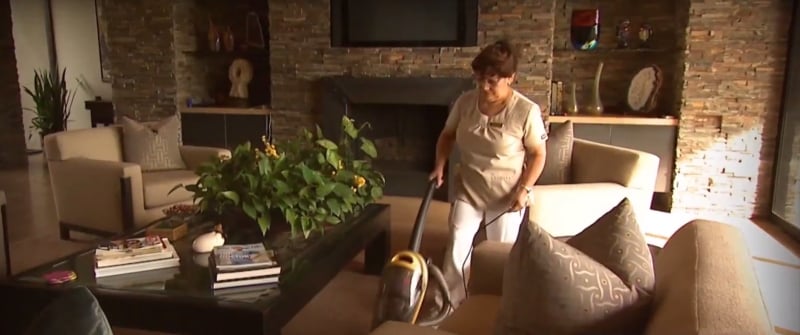 woman cleaning a home