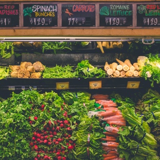 Grocery produce bin.